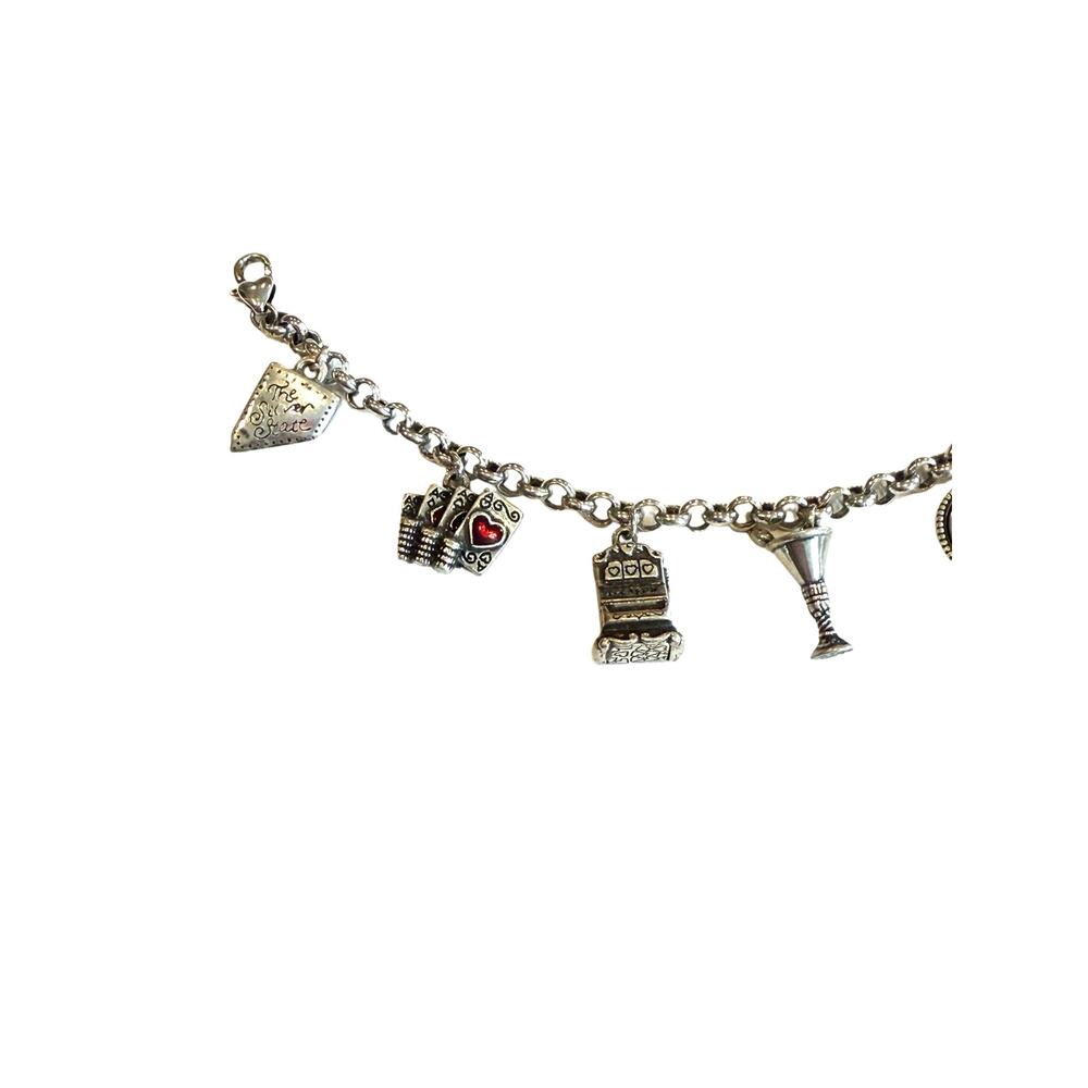 Brighton Viva Las Vegas silver charm bracelet EUC - Picture 2 of 5